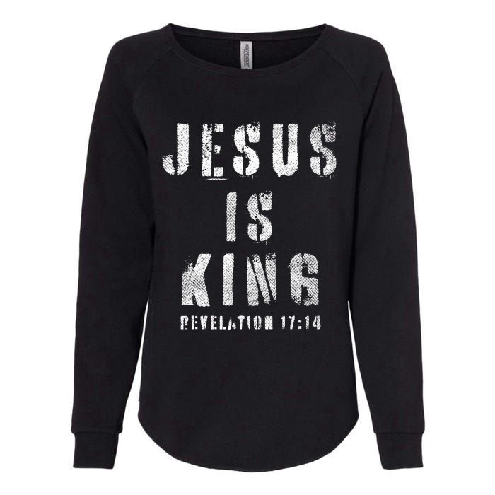 Christianity Faith Savior Almighty Lord Jesus Is King Womens California Wash Sweatshirt