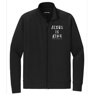 Christianity Faith Savior Almighty Lord Jesus Is King Stretch Full-Zip Cadet Jacket