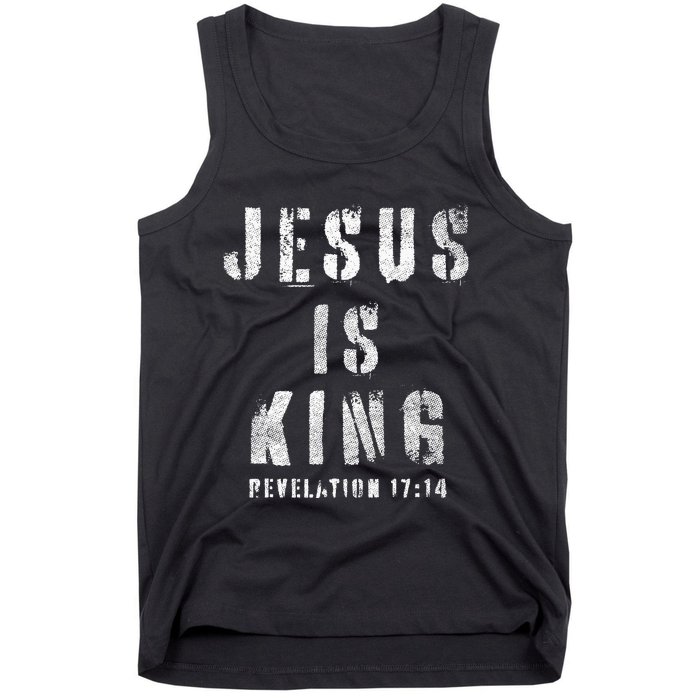 Christianity Faith Savior Almighty Lord Jesus Is King Tank Top