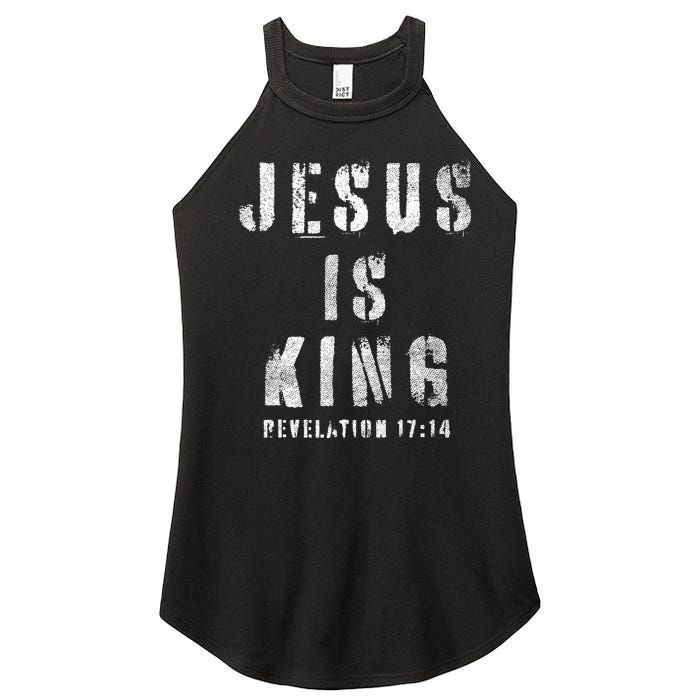 Christianity Faith Savior Almighty Lord Jesus Is King Women's Perfect Tri Rocker Tank