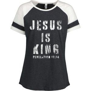 Christianity Faith Savior Almighty Lord Jesus Is King Enza Ladies Jersey Colorblock Tee