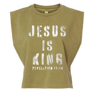 Christianity Faith Savior Almighty Lord Jesus Is King Garment-Dyed Women's Muscle Tee