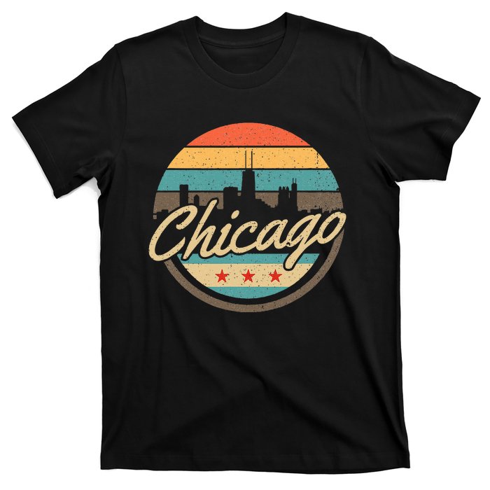 Chicago Flag Skyline Vintage Illinois Usa Souvenir T-Shirt