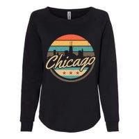 Chicago Flag Skyline Vintage Illinois Usa Souvenir Womens California Wash Sweatshirt