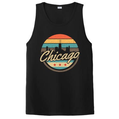 Chicago Flag Skyline Vintage Illinois Usa Souvenir PosiCharge Competitor Tank