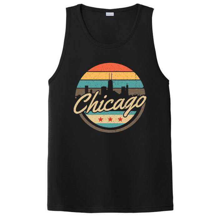 Chicago Flag Skyline Vintage Illinois Usa Souvenir PosiCharge Competitor Tank