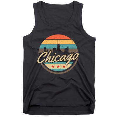 Chicago Flag Skyline Vintage Illinois Usa Souvenir Tank Top