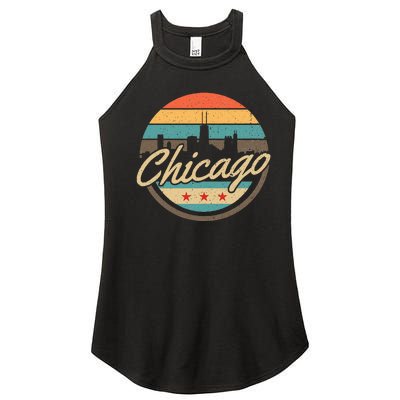 Chicago Flag Skyline Vintage Illinois Usa Souvenir Women's Perfect Tri Rocker Tank