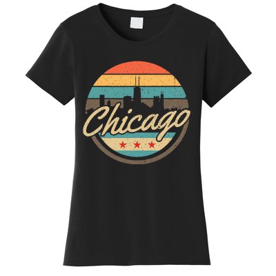 Chicago Flag Skyline Vintage Illinois Usa Souvenir Women's T-Shirt