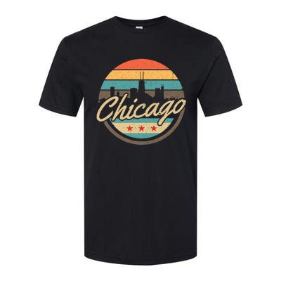 Chicago Flag Skyline Vintage Illinois Usa Souvenir Softstyle CVC T-Shirt