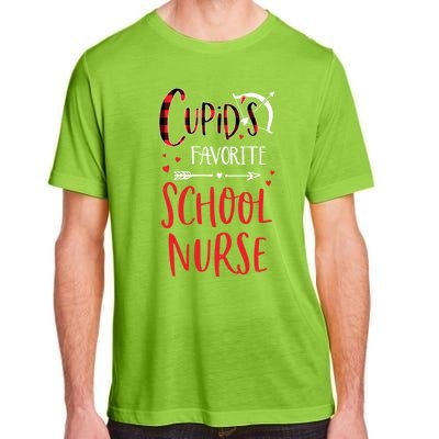 Cupid's Favorite School Nurse Red Plaid Valentine's Day Gift Adult ChromaSoft Performance T-Shirt