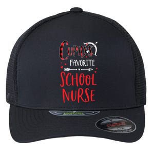 Cupid's Favorite School Nurse Red Plaid Valentine's Day Gift Flexfit Unipanel Trucker Cap