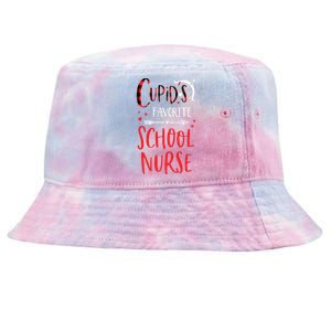 Cupid's Favorite School Nurse Red Plaid Valentine's Day Gift Tie-Dyed Bucket Hat