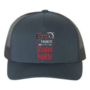 Cupid's Favorite School Nurse Red Plaid Valentine's Day Gift Yupoong Adult 5-Panel Trucker Hat