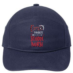 Cupid's Favorite School Nurse Red Plaid Valentine's Day Gift 7-Panel Snapback Hat