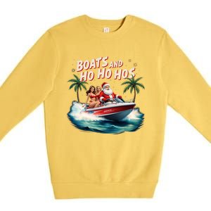 Christmas Funny Santa Boats And Ho Ho Hos Cool Gift Premium Crewneck Sweatshirt