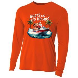 Christmas Funny Santa Boats And Ho Ho Hos Cool Gift Cooling Performance Long Sleeve Crew