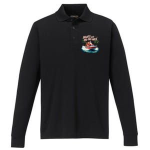 Christmas Funny Santa Boats And Ho Ho Hos Cool Gift Performance Long Sleeve Polo