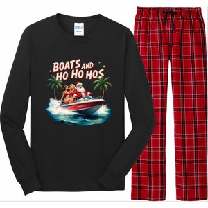 Christmas Funny Santa Boats And Ho Ho Hos Cool Gift Long Sleeve Pajama Set