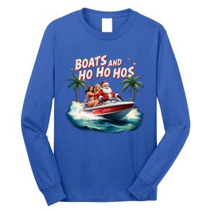 Christmas Funny Santa Boats And Ho Ho Hos Cool Gift Long Sleeve Shirt