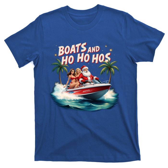 Christmas Funny Santa Boats And Ho Ho Hos Cool Gift T-Shirt