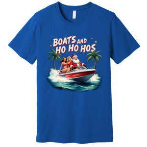 Christmas Funny Santa Boats And Ho Ho Hos Cool Gift Premium T-Shirt