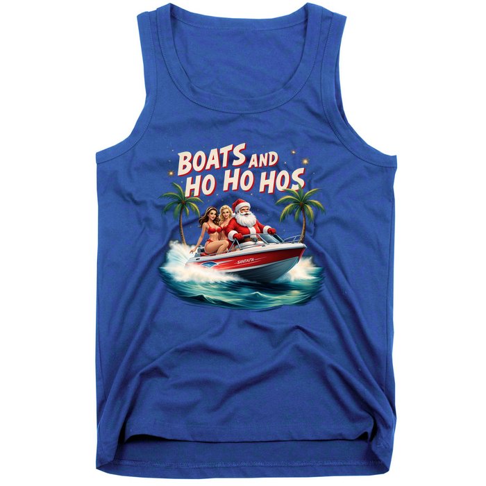 Christmas Funny Santa Boats And Ho Ho Hos Cool Gift Tank Top