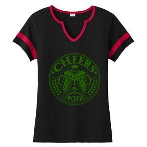 Cheers Fckers St Patricks Day MäNner Frauen Bier Trinken Gift Ladies Halftime Notch Neck Tee