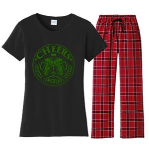 Cheers Fckers St Patricks Day MäNner Frauen Bier Trinken Gift Women's Flannel Pajama Set