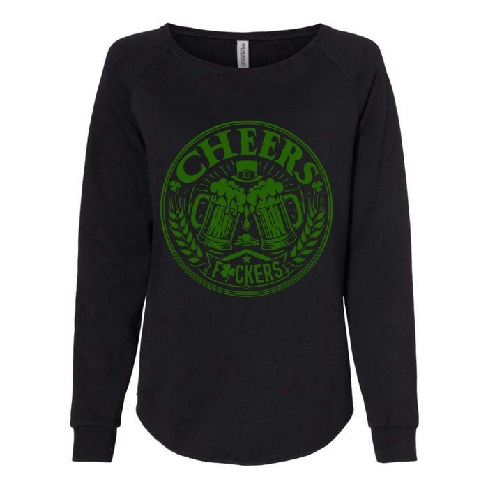 Cheers Fckers St Patricks Day MäNner Frauen Bier Trinken Gift Womens California Wash Sweatshirt