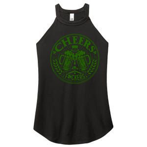 Cheers Fckers St Patricks Day MäNner Frauen Bier Trinken Gift Women's Perfect Tri Rocker Tank