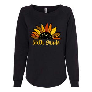 Cute Fall Sunflower Back To School Sixth Grade 6Th Grade Gift Womens California Wash Sweatshirt