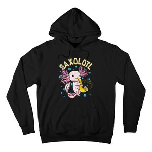 Cute & Funny Saxolotl Adorable Sax Playing Axolotl Animal Hoodie