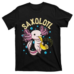 Cute & Funny Saxolotl Adorable Sax Playing Axolotl Animal T-Shirt