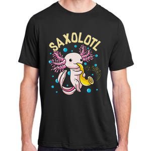 Cute & Funny Saxolotl Adorable Sax Playing Axolotl Animal Adult ChromaSoft Performance T-Shirt