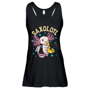 Cute & Funny Saxolotl Adorable Sax Playing Axolotl Animal Ladies Essential Flowy Tank