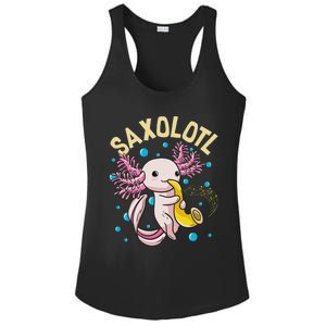 Cute & Funny Saxolotl Adorable Sax Playing Axolotl Animal Ladies PosiCharge Competitor Racerback Tank