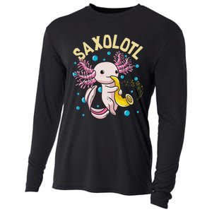 Cute & Funny Saxolotl Adorable Sax Playing Axolotl Animal Cooling Performance Long Sleeve Crew