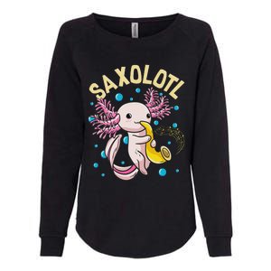 Cute & Funny Saxolotl Adorable Sax Playing Axolotl Animal Womens California Wash Sweatshirt