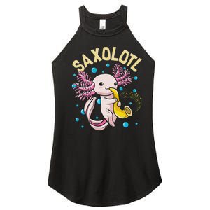 Cute & Funny Saxolotl Adorable Sax Playing Axolotl Animal Women's Perfect Tri Rocker Tank