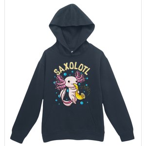 Cute & Funny Saxolotl Adorable Sax Playing Axolotl Animal Urban Pullover Hoodie