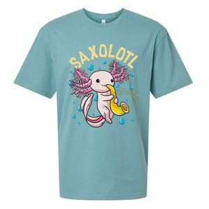 Cute & Funny Saxolotl Adorable Sax Playing Axolotl Animal Sueded Cloud Jersey T-Shirt