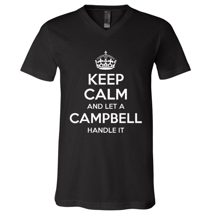 Campbell Funny Surname Family Tree Birthday Reunion V-Neck T-Shirt