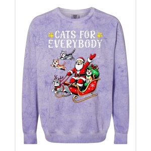 Cats For Santa Everybody Christmas Cat Colorblast Crewneck Sweatshirt