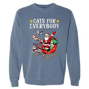 Cats For Santa Everybody Christmas Cat Garment-Dyed Sweatshirt