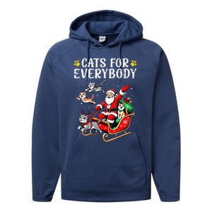 Cats For Santa Everybody Christmas Cat Performance Fleece Hoodie