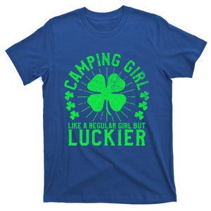 Camping Funny St Patrick's Day Female Camper Camp Lover Cute Gift T-Shirt