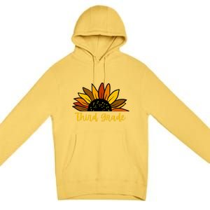 Cute Fall Sunflower Back To School Third Grade 3Rd Grade Cute Gift Premium Pullover Hoodie