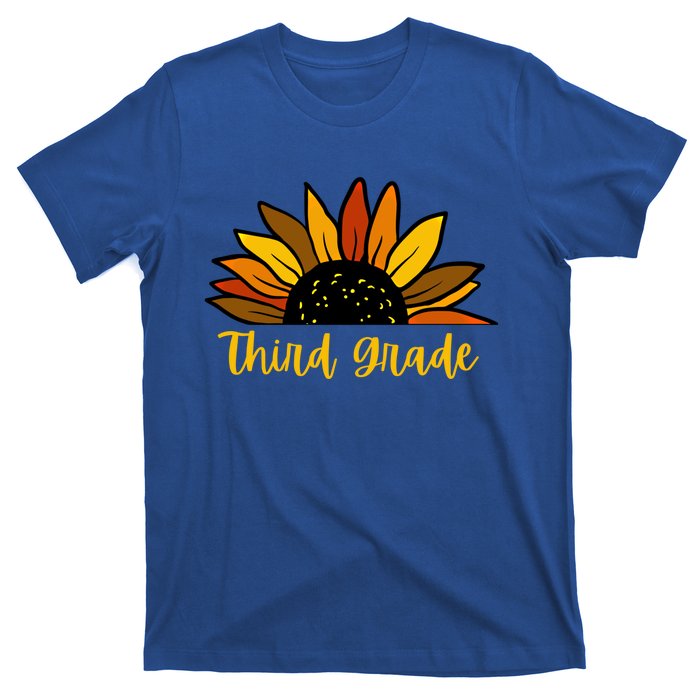 Cute Fall Sunflower Back To School Third Grade 3Rd Grade Cute Gift T-Shirt