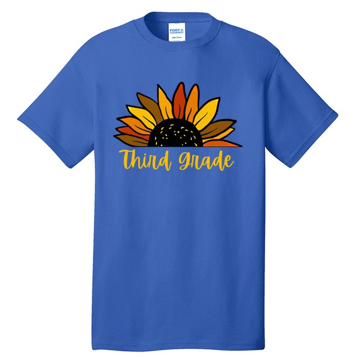 Cute Fall Sunflower Back To School Third Grade 3Rd Grade Cute Gift Tall T-Shirt